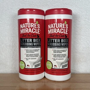 Natures Miracle Just For Cats Litter Box Scrubbing Wipes (2PK) 60 Count NEW - Picture 1 of 3
