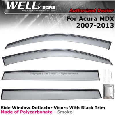 Viseras WELL para Acura MDX 07-13 Clip en Deflectores de Lluvia Viseras de Ventana Negro Foto 1 de 4