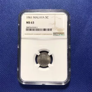 Malaya & British Borneo 1961 5 Cents Stempelglanz NGC MS 63 - Bild 1 von 6