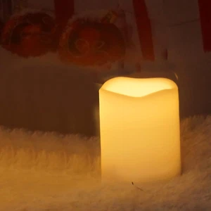 3"X3"Waterproof Battery Operated LED Pillar Candle Outdoor Flameless Flickering - Picture 1 of 7