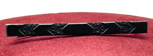 Broche de joyería antigua con barra de latón negro victoriano puntos geométricos - Imagen 1 de 7