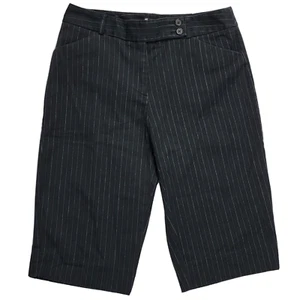 Women's Pinstripe Capri Dress Pants Size 8 Dark Navy Striped Career Office - Picture 1 of 12