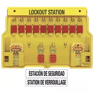 MASTER LOCK 1483 BP1106 Stazione di bloccaggio • Riempita • 10 lucchetti • 2 morsetti di bloccaggio - Foto 1 di 8