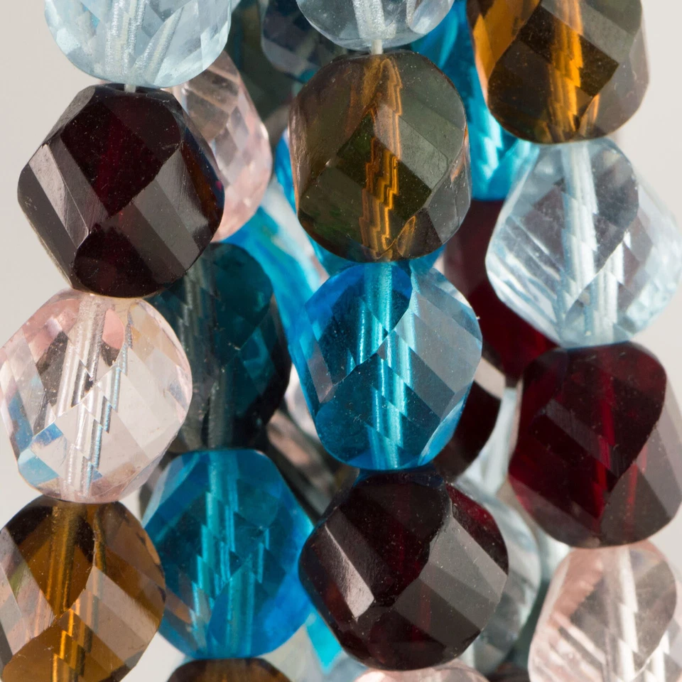 Contas de vidro facetadas polimento tcheco torcido multicolorido 12 mm (20) - Imagem 1 de 1