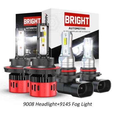 4X 9008 9145 LED Headlight+Fog Light White Combo For Ford Explorer 2006-2008 - Image 1 of 4