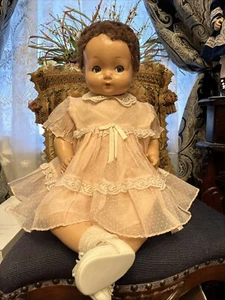 Antique Composition Effanbee Sweetie Pie Doll 1939-1942 flirty eyes22 Inches - Picture 1 of 23
