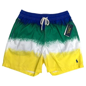 Polo Ralph Lauren Blue Swim Trunks Mens Blue Green Yellow Board Shorts $98 - Picture 1 of 3