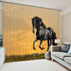 Nature Black Horse Animal Blackout Curtain For Living Room 3D Window Curtains