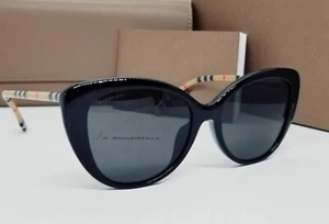 BURBERRY black-check/dark grey BE4407 385387 54 sunglasses NEW IN BOX! - Picture 1 of 12