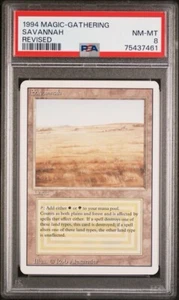 1994 Magic the Gathering Revised Dual Land SAVANNAH SP PSA 8 mai giocato PULITO! - Foto 1 di 2