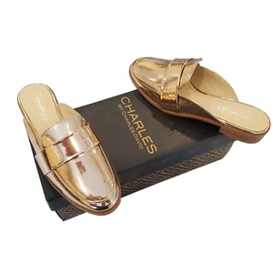 Charles by Charles David Loafer Shoes Rose Gold Metallic Georgi Mules Size 7 New - Picture 1 of 7