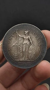 1910 Hong Kong Silver Dollar Coin Great Britain Silver 1 Dollar Coin - Picture 1 of 3