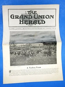 Turkey Farm Husbandry Fowl Livestock Grand Union Herald Nov. 1917 - Picture 1 of 8