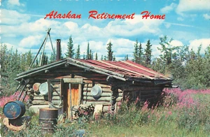 Postal de Anchorage, casa de retiro de Alaska humorística, postal festoneada vintage - Imagen 1 de 2