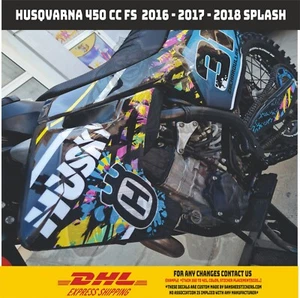 HUSQVARNA  450 TC/FC/FS  Graphics Custom Full Kit 2016 - 2017 - 2018 Thin Vinyl - Picture 1 of 7