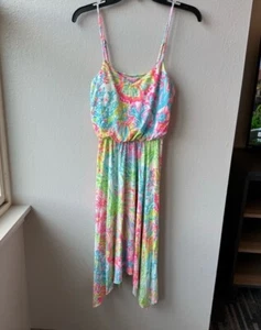 Abito Lilly Pulitzer Dominica Lovers corallo Xs asimmetrico donna spiaggia estate - Foto 1 di 9