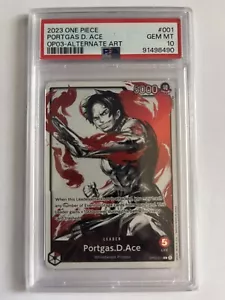 PSA10 ONE PIECE OP03-001 PORTGAS D. ACE ALTERNATE ART - Foto 1 di 3