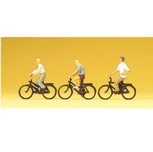Preiser 10336 Jóvenes Ciclistas (Juego de 3 Bicicletas con Ciclistas) Calibre OO/HO - Imagen 1 de 1
