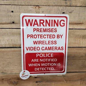 Surveillance signs, Warning, Security, cctv, sign Audio Video Camera 9 x 12" RED - Picture 1 of 1