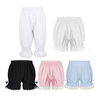 Kids Girl's Elastic Waistband Loose Lace Trim Victorian Pantaloons Bloomers - Image 1 of 4