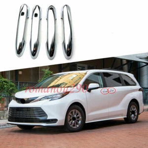 Fit For Toyota Sienna 2021-2022 ABS Chrome Car Outer Door Handle Cover Trim 4Pcs - Picture 1 of 7