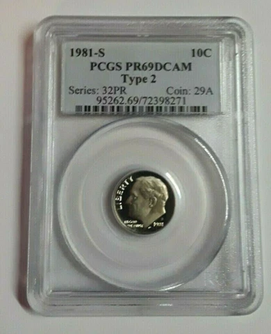 1981 S Type 2 Proof Roosevelt Dime PCGS PR69DCAM Cover