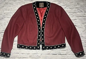Vintage Double D Ranchwear Velvet & Wool Big Studded Jacket XL Beautiful - Picture 1 of 8