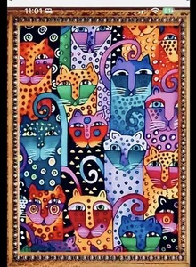 COLORFUL MULTI CAT/ KITTEN DESIGN THROW FLANNEL FLEECE BLANKET 5.5'x4' FEET - Picture 1 of 4