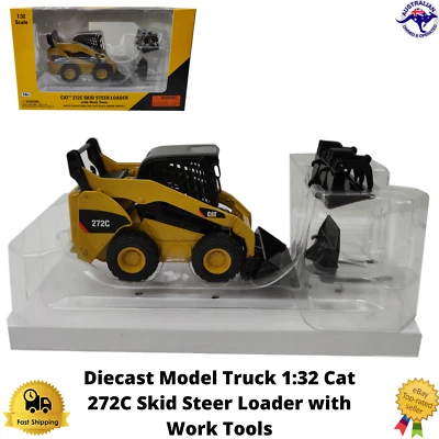 Diecast Model Truck 1:32 Cat 272C Skid Steer Loader Norscot Pallet Grapple New - Image 1 of 2
