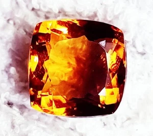 Citrine 12.60 Ct Cushion Shape Loose Gemstone With Certificate - Picture 1 of 6