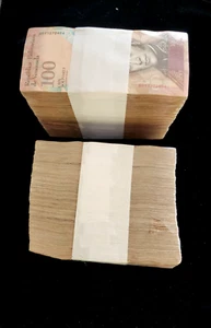 2000 pcs x Venezuela 100 bolivares banknotes/ 2007-2015 / CIRCULATED 2 bricks - Picture 1 of 4
