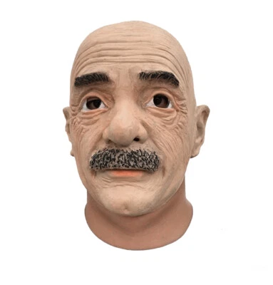 Maschera vecchio adulto lattice testa piena divertente nonno anziano maschera di Halloween - Immagine 1 di 2