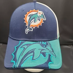 Cappello aderente NFL Miami Dolphins blu taglia S/M Big Bill nuova era 39Thirty logo - Foto 1 di 23