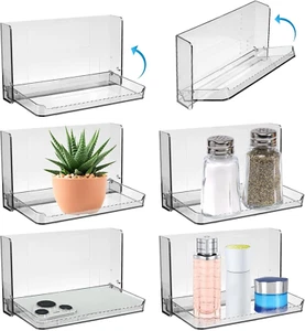 6 Pcs Small Folding Shelves - Wall, Bedside, Bathroom, Office, Living Room - Picture 1 of 12
