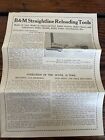 Vintage 1930’s B&M Straightline Reloading Tools Ad Flyer