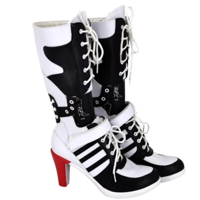 Suicide Squad Harley Quinn High Heeled Boots Women's Costume Shoes Cosplay Props - Image 1 of 4