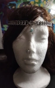 Chainmail Tocado Diadema Tiara Cadena Correo Cadena Malla Cabeza Banda Vestido - Imagen 1 de 2