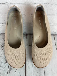 KBZONE beige knit flat ballerina shoes 11 NEW - Picture 1 of 13