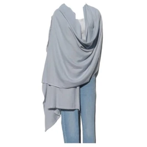 Cashmere |Himalayan |Shawl |Mini Herringbone | 2 Ply |Handmade | Light Gray - Picture 1 of 4
