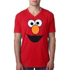Elmo Face V-Neck T-Shirt-Small Red