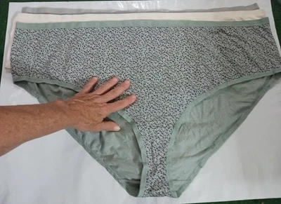 Bragas talla grande 6X, 6XL. 95% algodón. cintura 50", 56 in. 3 pares. gris blanco + Foto 1 de 4