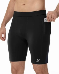 Pantalones Cortos de Compresión para Hombre - 8" Pantalones Cortos de Spandex para Correr con Bolsillos Gimnasio Deporte... - Imagen 1 de 6