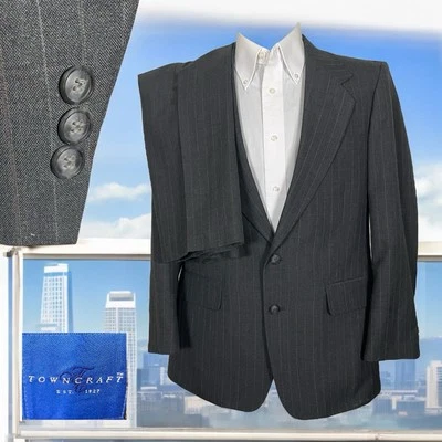 Traje Towncraft 2 Piezas Hombre 38S 32x29 Gris Multicolor Rayas Dacron Poliéster Foto 1 de 4