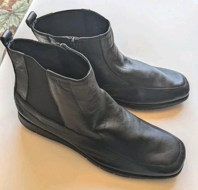 Botines para mujer Aerosoles de cuero negro cremalleras laterales superiores talla 9,5 M Foto 1 de 4