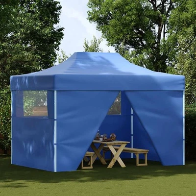 Foldable Pop-Up Tent with 4 Side Walls, 10 x 14.8 ft - Blue & Anthracite vidaXL - Image 1 of 3