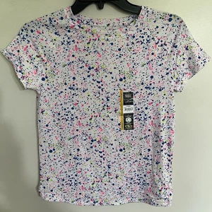 Neu mit Etikett Mädchen Athletic Works Farbspritzer sportliches Top Größe Large 10/12 - Bild 1 von 12