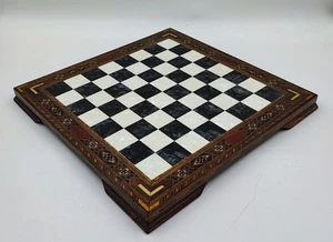 Chess Board Handmade Rosewood – 14.5" Solid Wood Inlaid Board 🎁 Christmas Gift - Picture 1 of 6