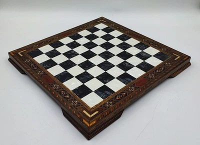 Chess Board Handmade Rosewood – 14.5" Solid Wood Inlaid Board 🎁 Christmas Gift - Image 1 of 4