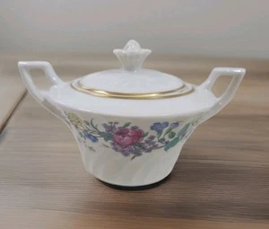 DE COLECCIÓN SIRACUSA LILA ROSA PATRÓN PORCELANA PORCELANA PORCELANA AZUCARERO Y TAPA - Imagen 1 de 8
