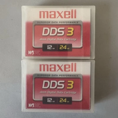 2x MAXELL DDS-3 125m 12GB/24GB Helical Scan 4mm Digital Data Cartridge DDS - NEW - Image 1 of 3
